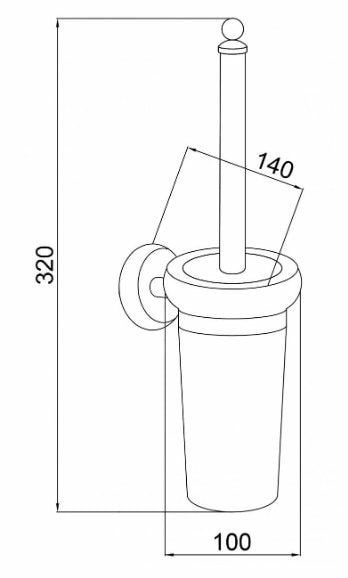 Boheme Palazzo Ершик для унитаза подвесной со стеклянной колбой, цвет: gold 10164