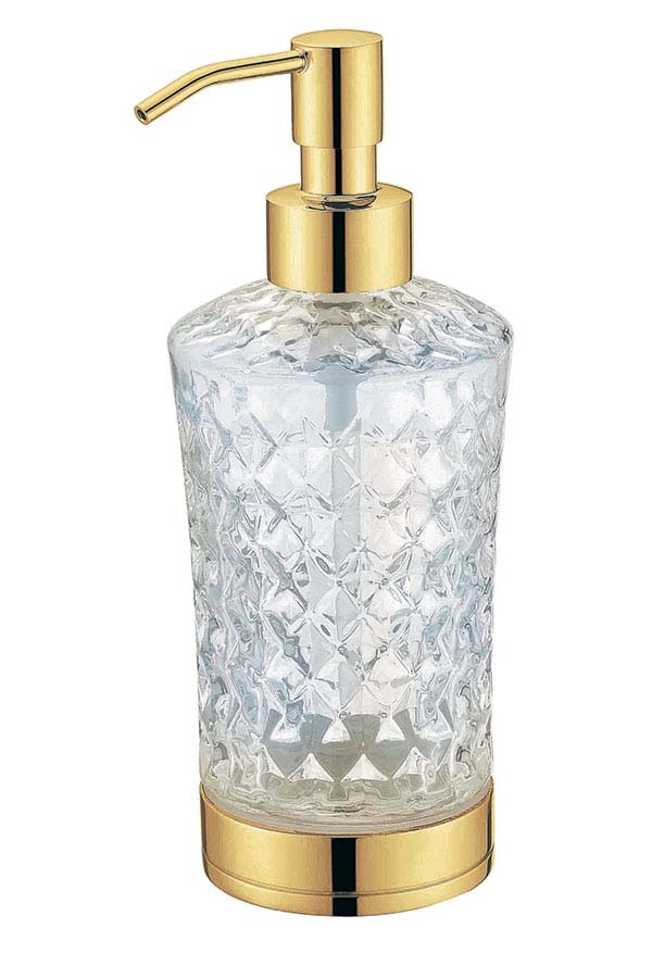 Boheme Дозатор для жидкого мыла, настольный, стеклянная колба, цвет: gold 10222