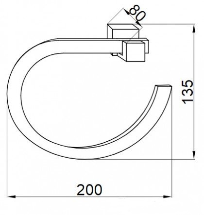 Boheme Venturo Полотенцедержатель 20 см, подвесной, цвет: chrome 10306
