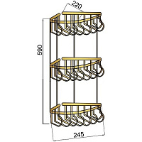 Boheme Imperiale Полка угловая 24,5 см, 3-х ярусная, цвет: gold 10428