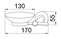 Boheme Puro Мыльница со стеклянной чашей, подвесная, цвет: chrome 10703