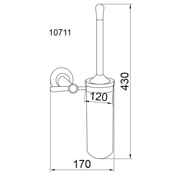 Boheme Puro Ершик для унитаза подвесной со стеклянной колбой, цвет: chrome 10711