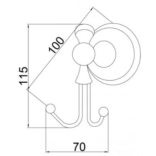 Boheme Provanse Крючок для полотенец двойной, подвесной, цвет: bronze 10806