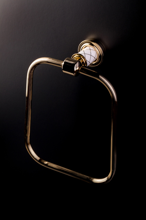 Boheme Murano Полотенцедержатель 20,5 см, подвесной, цвет: gold/white 10905-W-G