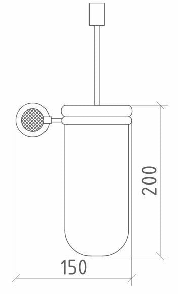 Boheme Royal Cristal Ершик для унитаза подвесной со стеклянной колбой, цвет: chrome 10933-CR-B