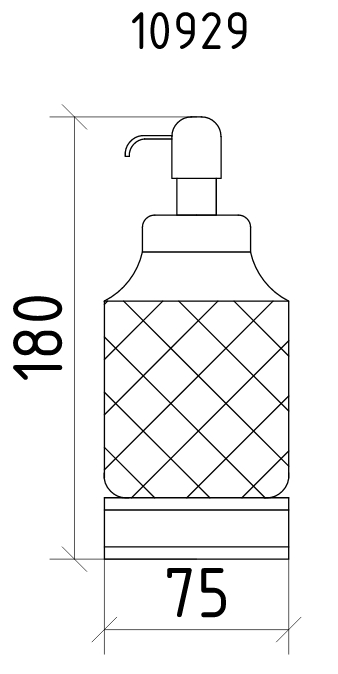 Boheme Royal Cristal Дозатор для жидкого мыла, настольный, стеклянная колба, цвет: gold/black 10929-G-B