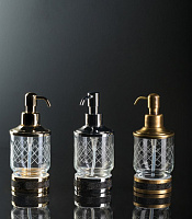Boheme Royal Cristal Дозатор для жидкого мыла, настольный, стеклянная колба, цвет: gold/black 10929-G-B