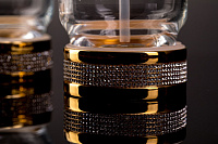 Boheme Royal Cristal Дозатор для жидкого мыла, настольный, стеклянная колба, цвет: gold/black 10929-G-B