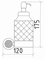 Boheme Royal Cristal Дозатор для жидкого мыла, подвесной, стеклянная колба, цвет: gold/black 10932-G-B