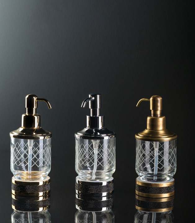 Boheme Royal Cristal Дозатор для жидкого мыла, настольный, стеклянная колба, цвет: bronze 10929-BR-B