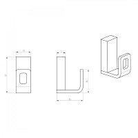 Boheme Q Крючок для полотенца, подвесной, цвет: chrome/black 10946-CR-B