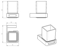 Boheme Q Стакан подвесной, стеклянный полупрозрачный, цвет: gold 10944-G