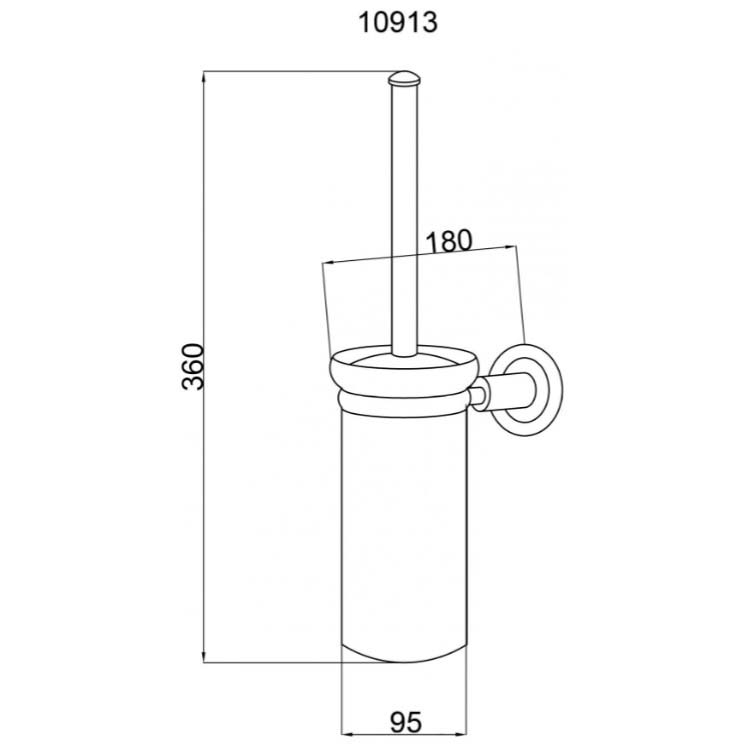 Boheme Murano Cristal Ершик для унитаза подвесной со стеклянной колбой, цвет: gold 10913-CRST-G