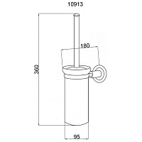 Boheme Murano Cristal Ершик для унитаза подвесной со стеклянной колбой, цвет: gold 10913-CRST-G