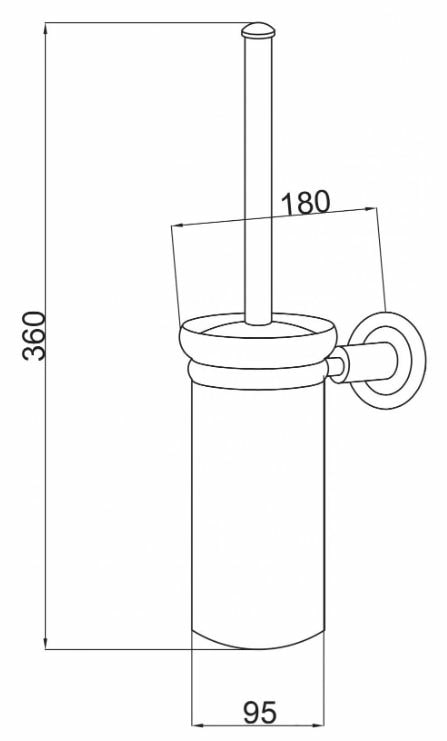 Boheme Murano Cristal Ершик для унитаза подвесной со стеклянной колбой, цвет: bronze 10913-CRST-BR