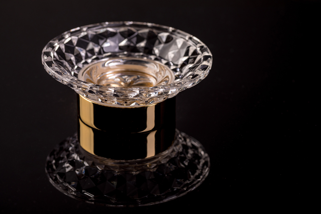 Boheme Murano Cristal Мыльница со стеклянной чашей, настольная, цвет: chrome 10204