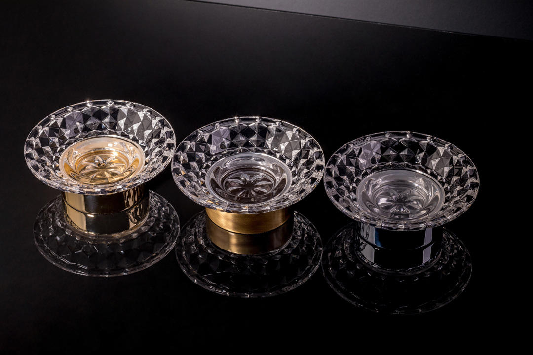 Boheme Murano Cristal Мыльница со стеклянной чашей, настольная, цвет: chrome 10204