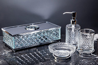 Boheme Murano Cristal Мыльница со стеклянной чашей, настольная, цвет: chrome 10204