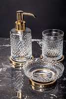Boheme Murano Cristal Мыльница со стеклянной чашей, настольная, цвет: gold 10205