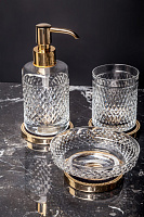 Boheme Murano Cristal Дозатор для жидкого мыла, настольный, стеклянная колба, цвет: gold 10228