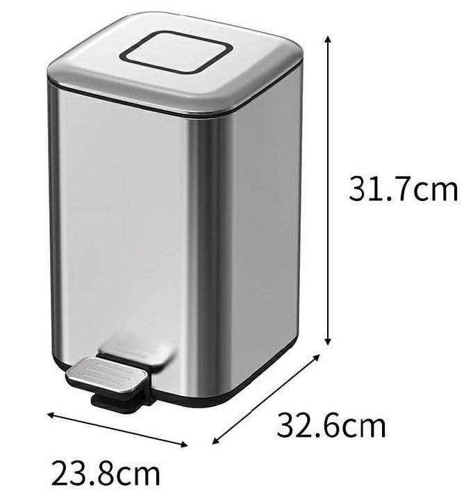 Boheme Q Ведро с крышкой напольное, 7 литров, цвет: black 10948-B