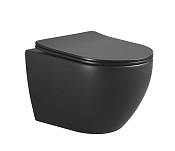 Boheme Bianca Унитаз подвесной 50,5х36,5 безободковый, крышка микролифт, смыв каскад, цвет: black 961