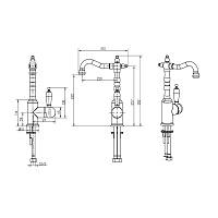 Boheme Tradizionale Nero Смеситель для раковины высота излива 22 см, без д/к, цвет: chrome 242