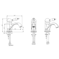 Boheme Tradizionale Nero Смеситель для раковины без дк, длина излива 12,4 см, цвет: gold 251