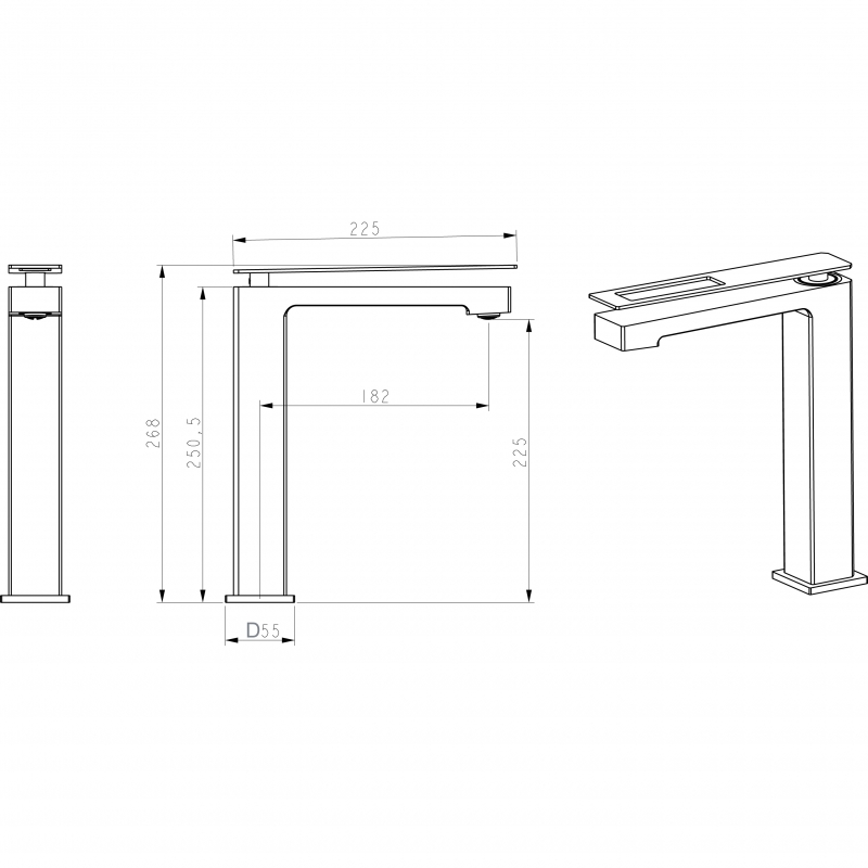 Boheme Q Смеситель для раковины высота излива 22,5 см, без донного клапана, цвет: chrome 142-CRCR.2