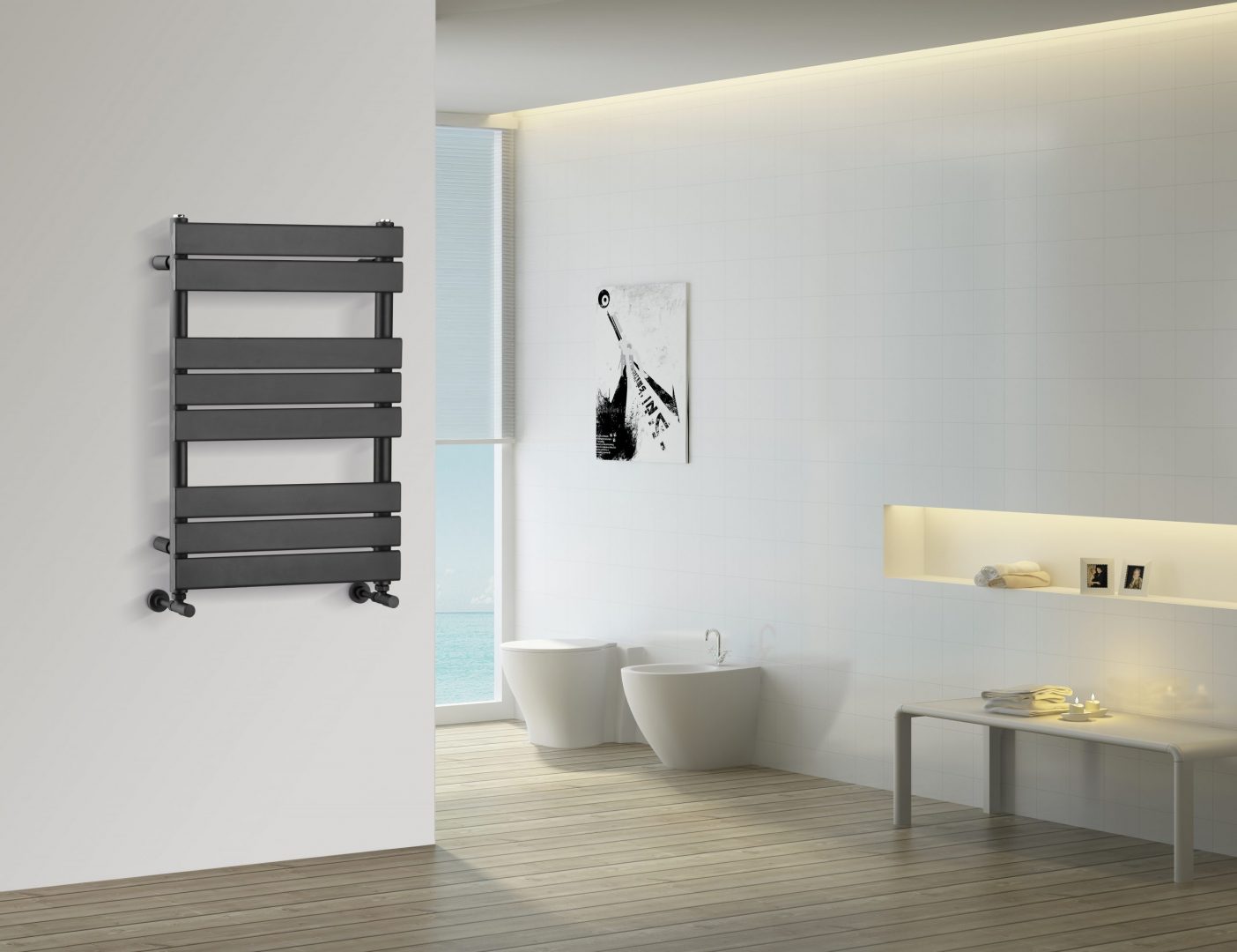 Boheme Venturo Spirale Полотенцесушитель водяной 50х80h см, цвет: black 720-B