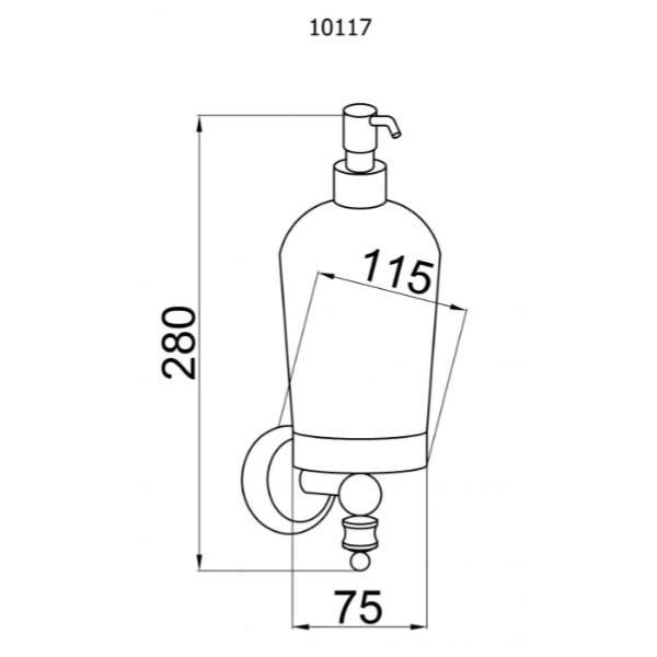 Boheme Palazzo Дозатор для жидкого мыла, подвесной, стеклянная колба, цвет: gold 10167
