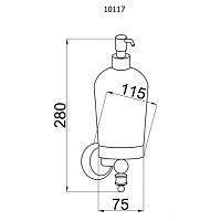 Boheme Palazzo Дозатор для жидкого мыла, подвесной, стеклянная колба, цвет: gold 10167
