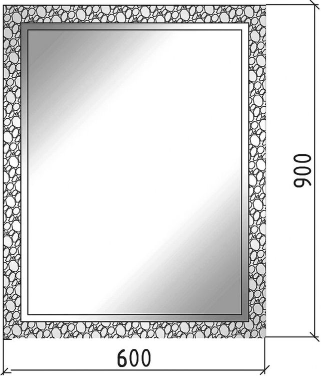 Armadi Art Зеркало прямоугольное подвесное с подсветкой 60х4х90h см, цвет: белый 537