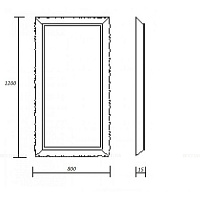Armadi Art Neoart Зеркало прямоугольное подвесное 80х4х120h см, цвет: золото 524