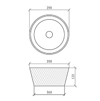 Boheme Monaco Раковина чаша 39х39х12h см, без перелива, хрусталь, цвет: silver 817-S