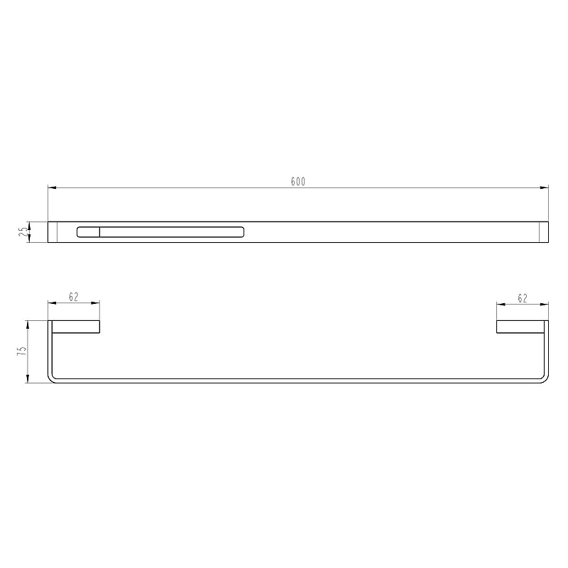 Boheme Q Полотенцедержатель 60 см, подвесной, цвет: nickel brush 10942-NB