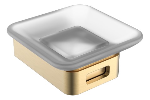 Boheme Q Мыльница со стеклянной чашей, подвесная, цвет: matt gold 10943-MG