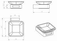 Boheme Q Мыльница со стеклянной чашей, подвесная, цвет: nickel brush 10943-NB