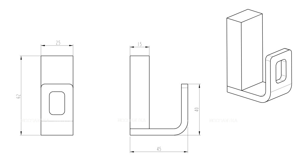 Boheme Q Крючок для полотенца, подвесной, цвет: gun metall 10946-GM