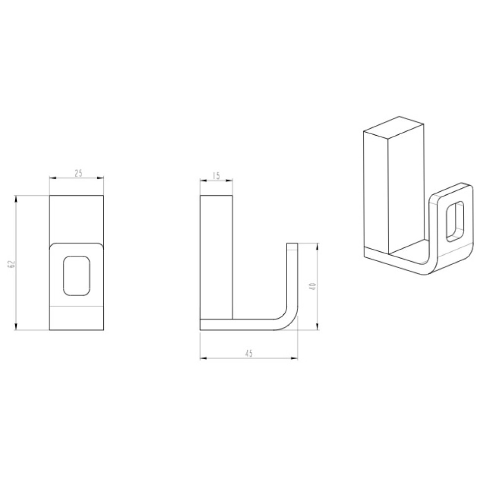 Boheme Q Крючок для полотенца, подвесной, цвет: nickel brush 10946-NB
