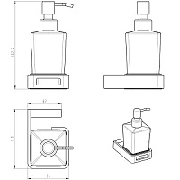 Boheme Q Дозатор для жидкого мыла, подвесной, стеклянная колба, цвет: nickel brush 10957-NB