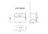 Armadi Art Loft Консоль напольная 100х45х85h см, цвет: черный 893-100