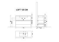 Armadi Art Loft Консоль напольная 120х45х85h см, цвет: черный 893-120