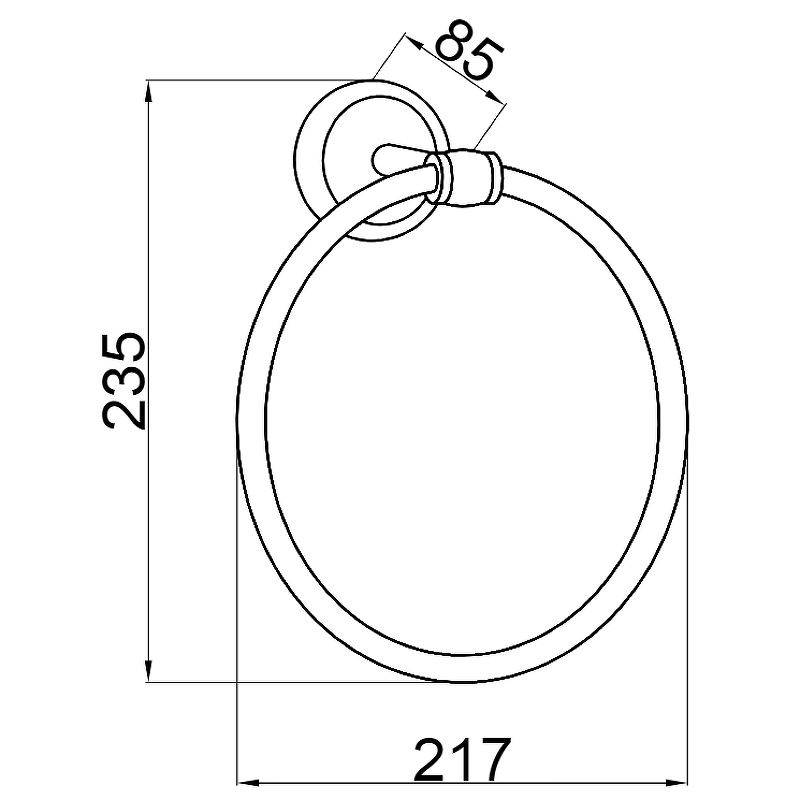 Boheme Vogue Полотенцедержатель 21,7 см, подвесной, цвет: chrome 10185