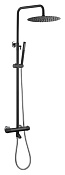 Boheme Uno Душевая стойка: термостат, ручной душ, верхний душ, 30 см, цвет: black/chrome 468-T-BCR