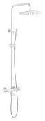Boheme Uno Diamond Душевая стойка: термостат, ручной душ, шланг, верхний душ 30 см, цвет: matt white 468-T-MW