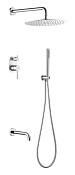 Boheme Uno Душевой комплект встраиваемый - смеситель, верхний, ручной душ, шланг, цвет: chrome 464-2-CR