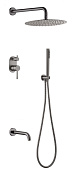 Boheme Uno Душевой комплект встраиваемый - смеситель, верхний, ручной душ, шланг, цвет: gun metall 464-2-GM