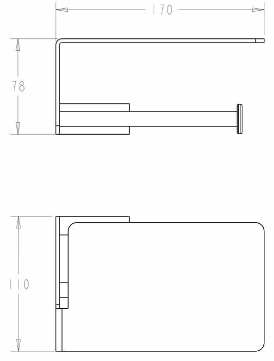 Boheme Q Держатель туалетной бумаги с полочкой, подвесной, цвет: shine gun metall 10941-SGM
