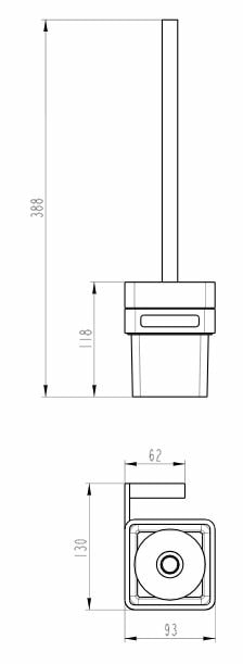 Boheme Q Ершик для унитаза подвесной со стеклянной колбой, цвет: shine gun metall 10954-SGM